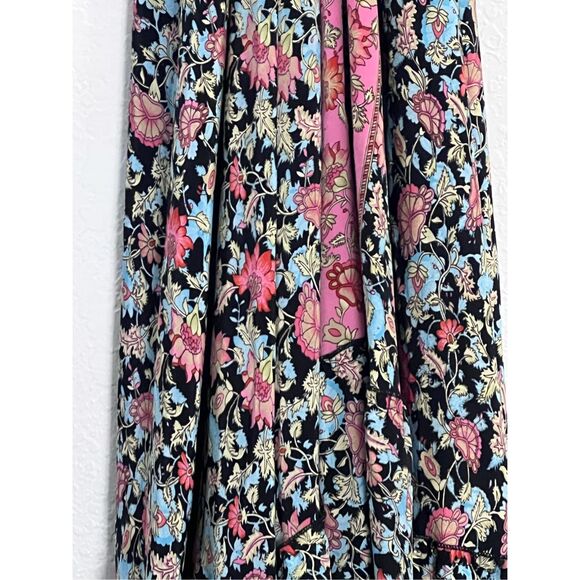 Karma Highway Dress OS Pink Boho Floral Halter Tassel Tie Maxi V Neck Open Back - Picture 7 of 7